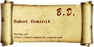 Babot Dominik névjegykártya